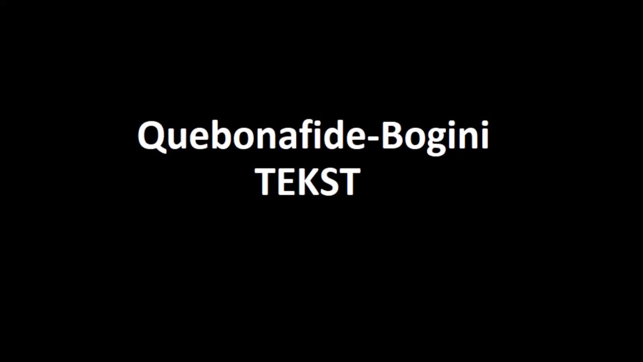 Quebonafide - Bogini [TEKST]