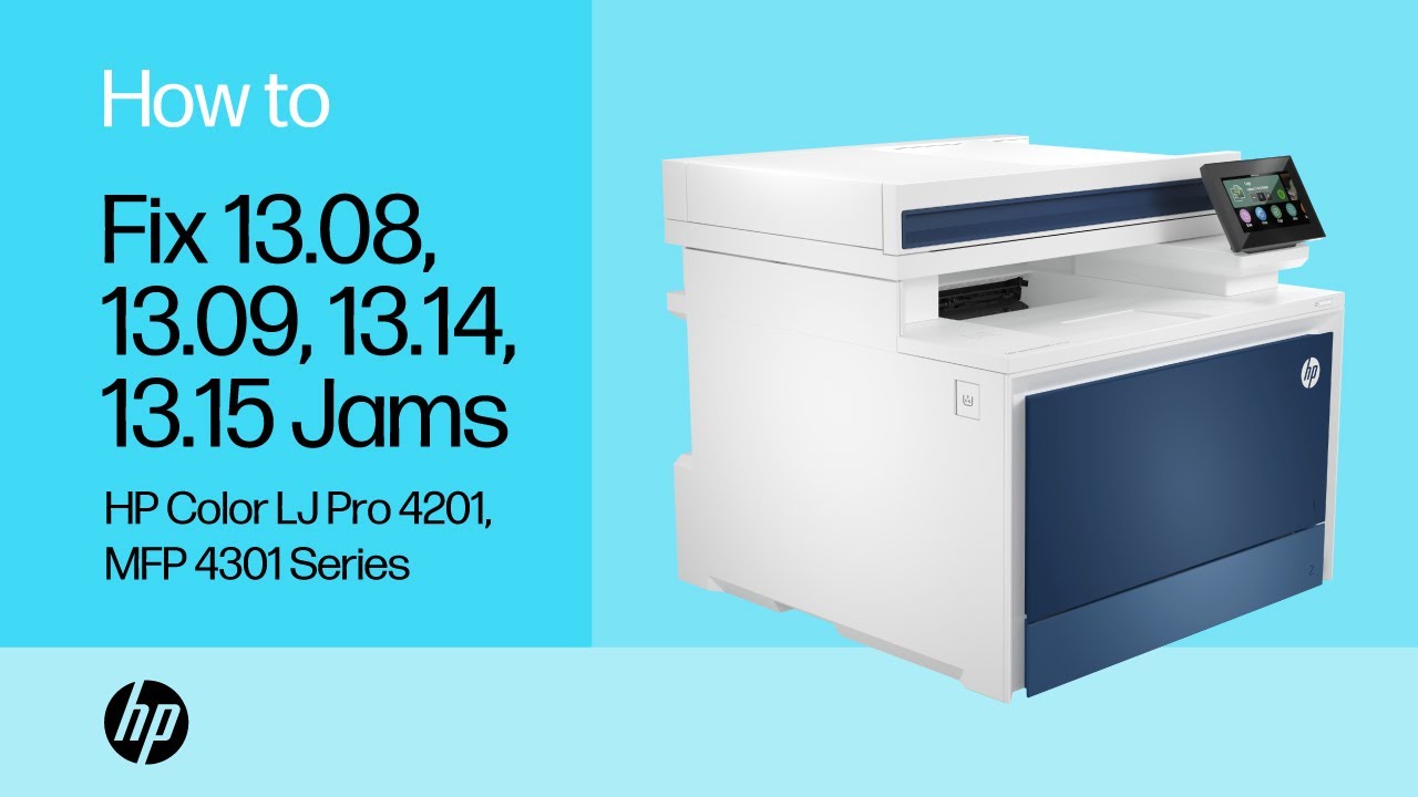 Clear 13.08, 13.09, 13.14, 13.15 Errors, Rear Door Jam | HP LJ Pro 4201, MFP 4301 | HP Support