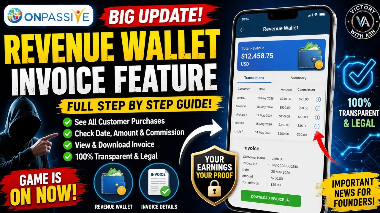 ONPASSIVE Revenue Wallet BIG Update! 😱 Invoice Feature Live | Full Step-by-Step Guide for Founders