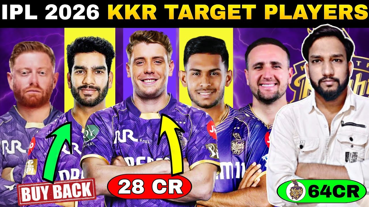 IPL 2026 KKR target players list🎯|| Cameroon Green के लिए kkr ALL-OUT!💵|| ipl 2026 kkr Stretagy 