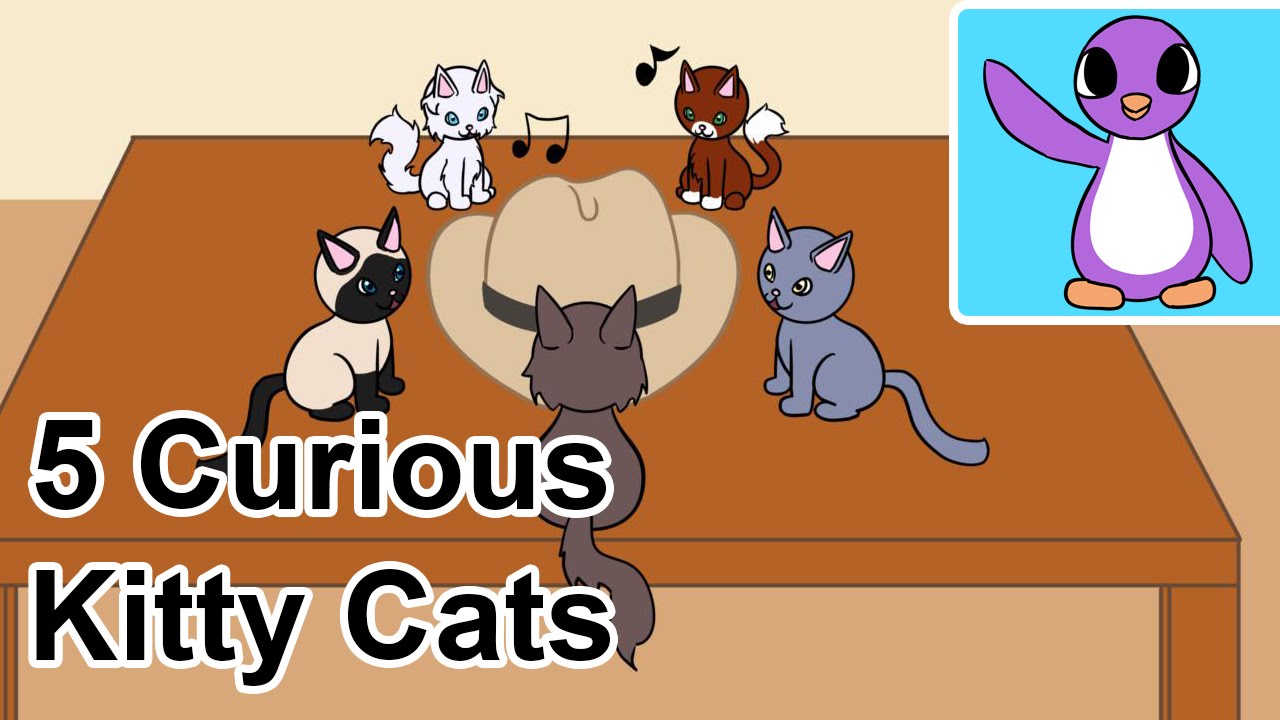 Five Little Speckled Frogs Performed by 5 Curious Kitty Cats - Bright New Day Productions