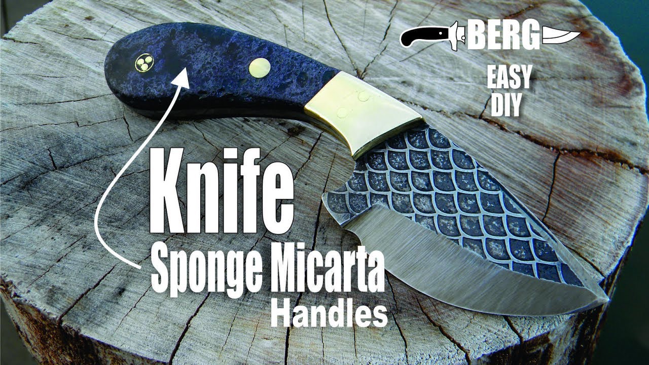 How to make a Knife with Sponge Micarta Handles and full blade pattern etching