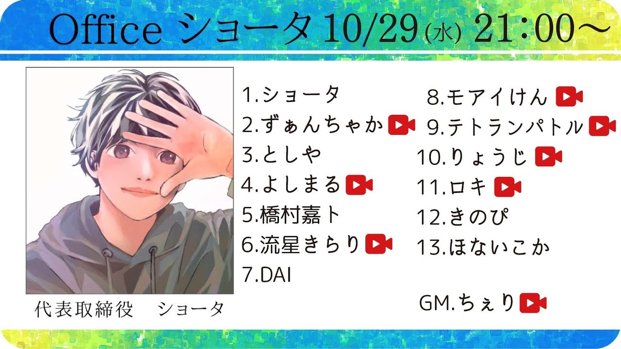 【GMちぇり視点】Officeショータ定例人狼31　※役職公開