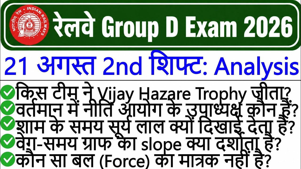 RRB Group D Analysis 2026 | RRB Group D 21 August 2nd Shift Analysis | Group D Analysis Today