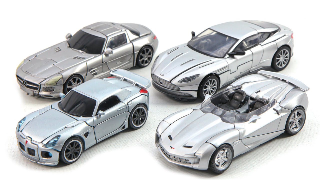 Transformers Studio series Sliver Color Jazz Sideswipe Soundwave Cogman 4 Vehicles Car Robot Toys
