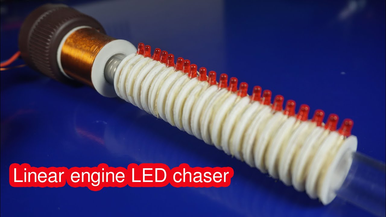 DIY linear generator LED chaser