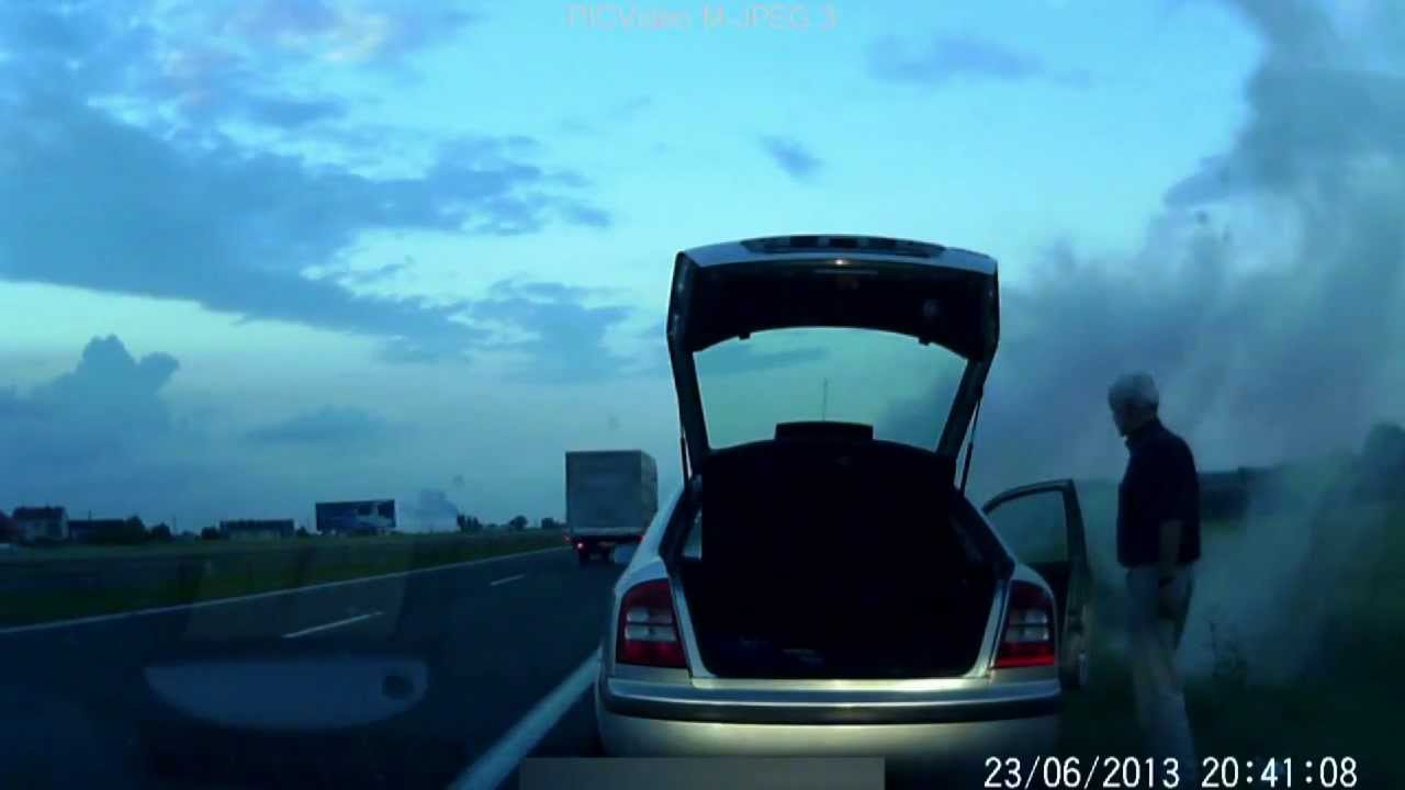 Pożar Skody na A1