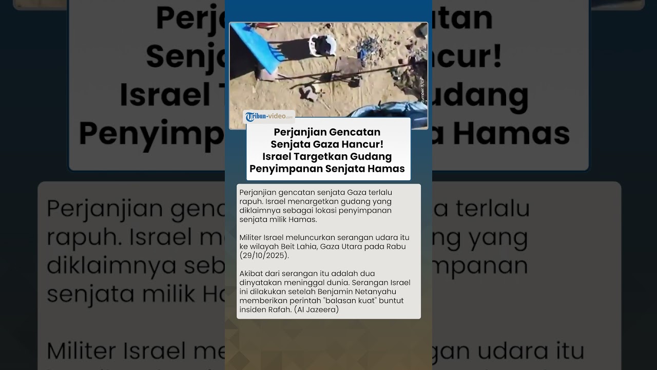 Gencatan Senjata Gaza Bisa Hancur, Israel Targetkan Gudang Penyimpanan Senjata Hamas di Beit Lahia