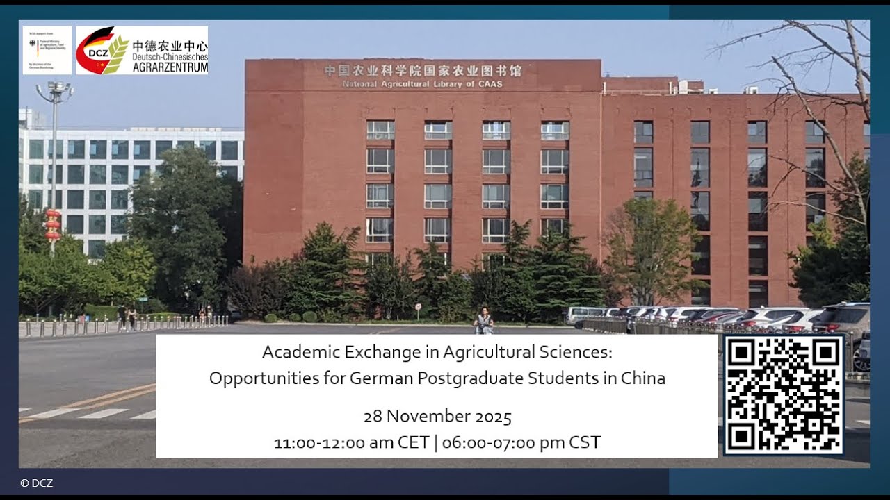 Opportunities for German postgrads in Chinese ag sciences
