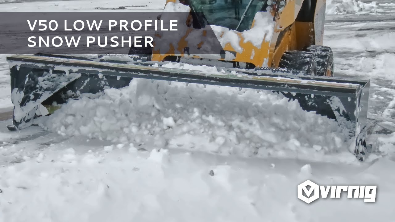 V50 Low Profile Snow Pusher - Skid Steer Attachment