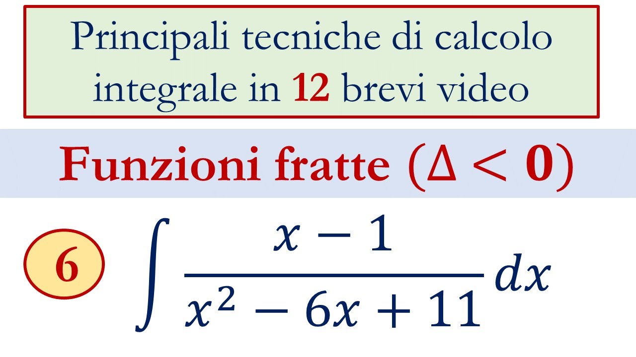 6 - Integrali indefiniti - Funzioni fratte - Denominatore 2 grado (delta negativo)