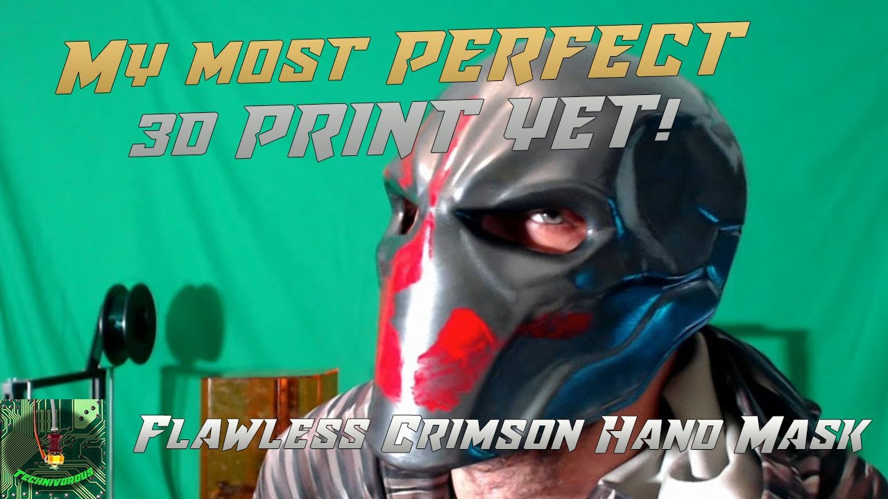 PERFECT 3d Prints - The Crimson Hand - finished deathstroke mask from live print!