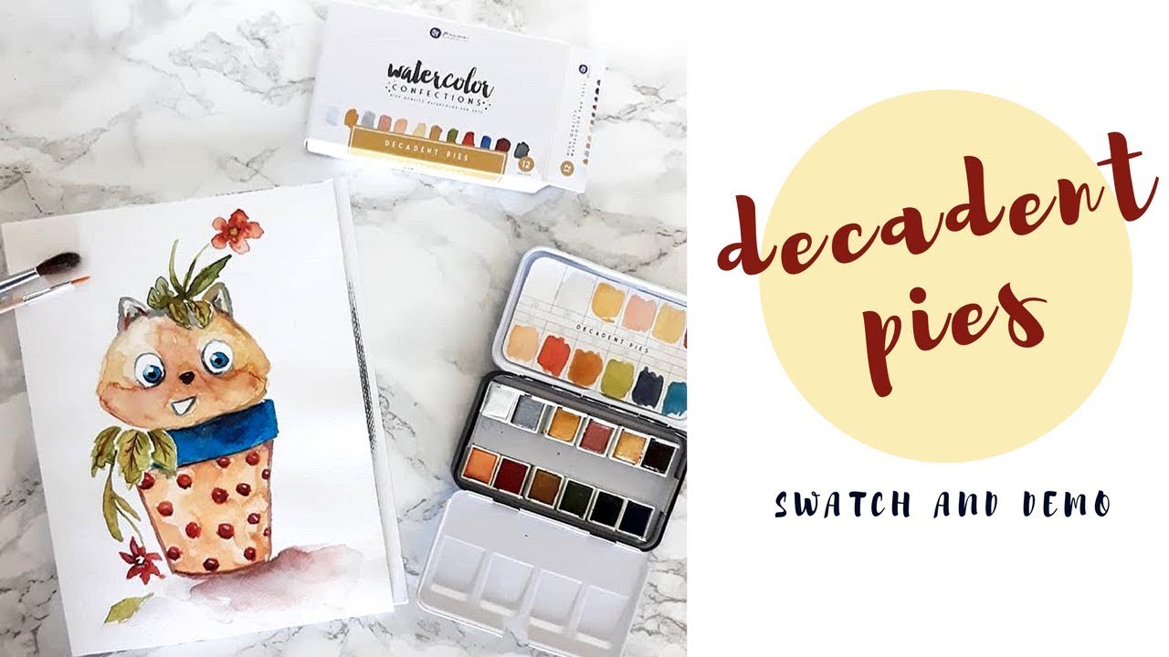 Swatch and demo: Prima marketing Decadent pies watercolor palette