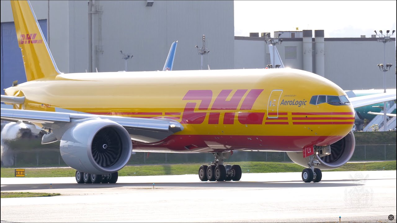 DHL 777-F Rejected Takeoff Test And Takeoff From Paine Field