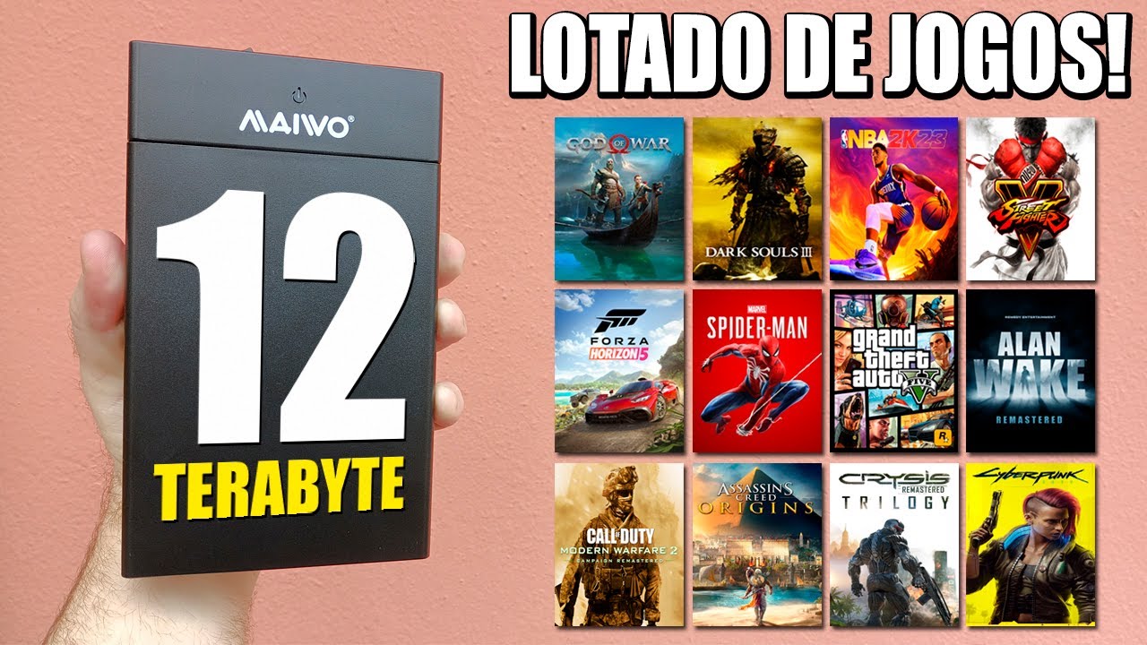 LAN&Ccedil;AMENTO! Super HD 12TB Lotado de GAMES de PC! &Eacute; s&oacute; Plugar e Jogar!