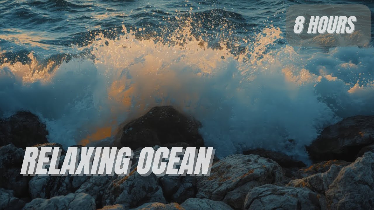 Relaxing Ocean Wave Crashing on Rocks ( No Ads) Sleep, Study, Stress Relief