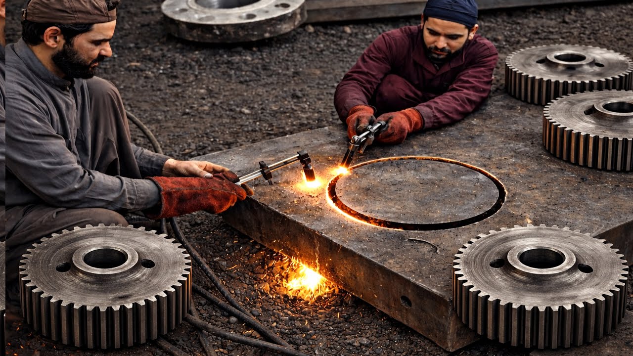 Incredible Gear Manufacturing | Heavy Steel Cutting Satisfying Process