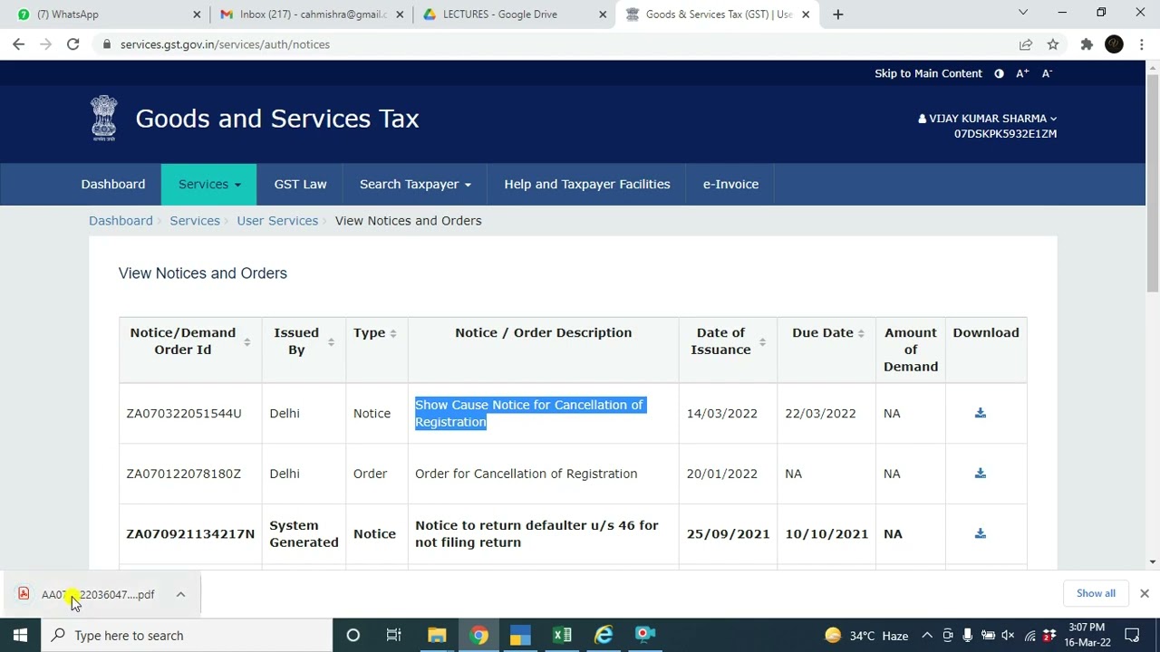 HOW TO VIEW NOTICE & SUBMIT REPLY OF NOTICE RECEIVED ON GST PORTAL (Show Cause Notice for Cancellat)