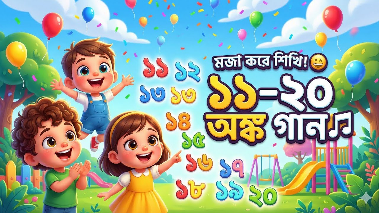 ১১ থেকে ২০ অঙ্ক গান 🎵 | বাংলা Counting Song for Kids | Learn Numbers 11–20 | Fun Kids Song