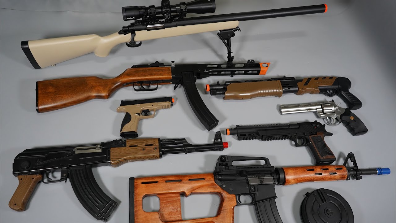 AK47 and PPSh-41 Airsoft Toy Gun Nerf Gun - Bolt Action Sniper Rifle - Realistic Toy Guns Collection