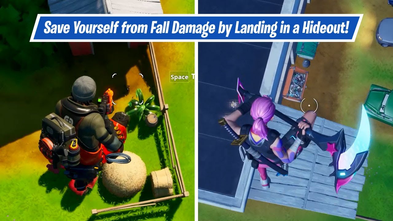 Save Yourself from Fall Damage by Landing in a Hideout