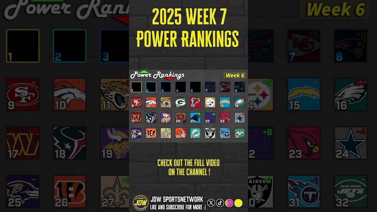 Week 7 NFL power rankings | 2025 NFL season week 7 rankings | What's wrong with the Eagles ?!