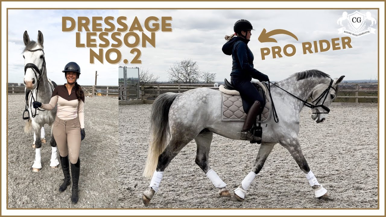 DRESSAGE LESSON NO.2 - MY PRO TRAINER RIDES VOSS | Riding with Charlotte