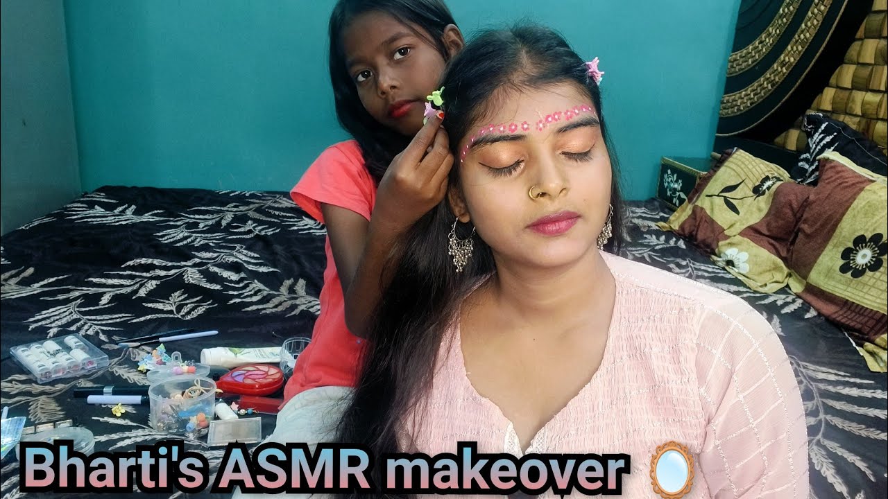 ASMR😴|Cute Bharti's ASMR Makeup Roleplay: Baby Hands & Soft Brushes  (whispered & Tingly sound)✨