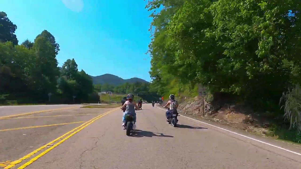 Smoky Mountain Small Bore Rally 2023 Stunt Lot Group Ride
