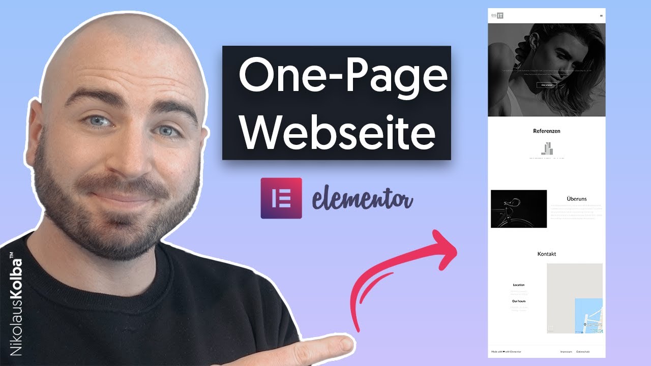 One-Page Webseite mit Elementor Pro erstellen - Tutorial