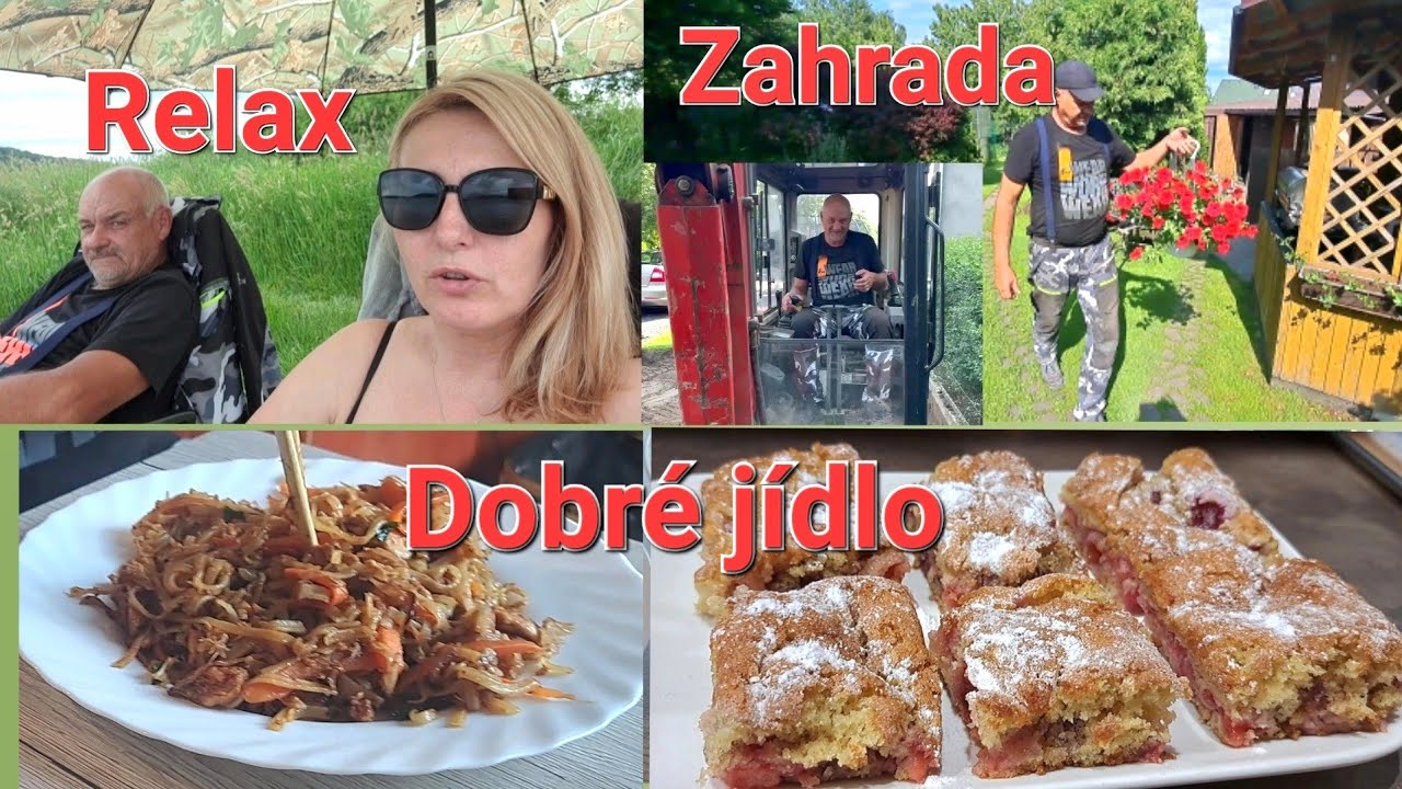 Nový parking  pro auta 🚘 Velká úroda jahod a třešní 🍓🍒Velmi chutné ČÍNSKÉ NUDLE a relax na rybách .