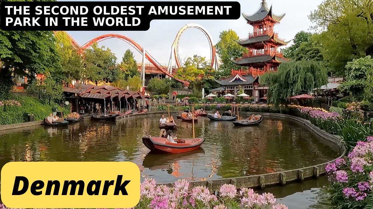 Walking in Tivoli Gardens in Copenhagen Denmark - Travel vlog