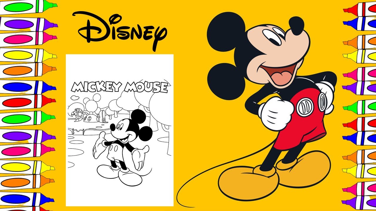 MICKEY MOUSE Clubhouse Coloring Page! | Learn to Draw and Color