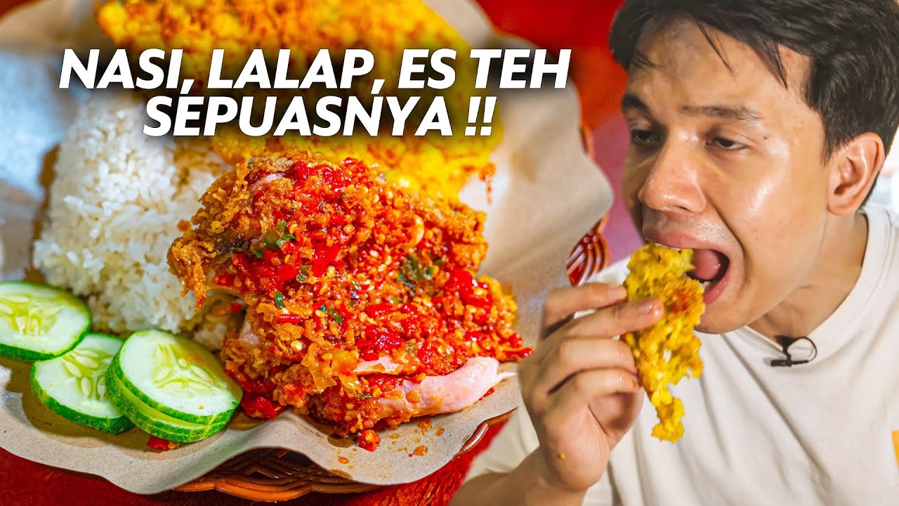 AYAM GEPREK TERGOKIL !! 25K BOLEH AMBIL NASI, LALAP & ES TEH SEPUASNYA ! AUTO BEGAH COY!