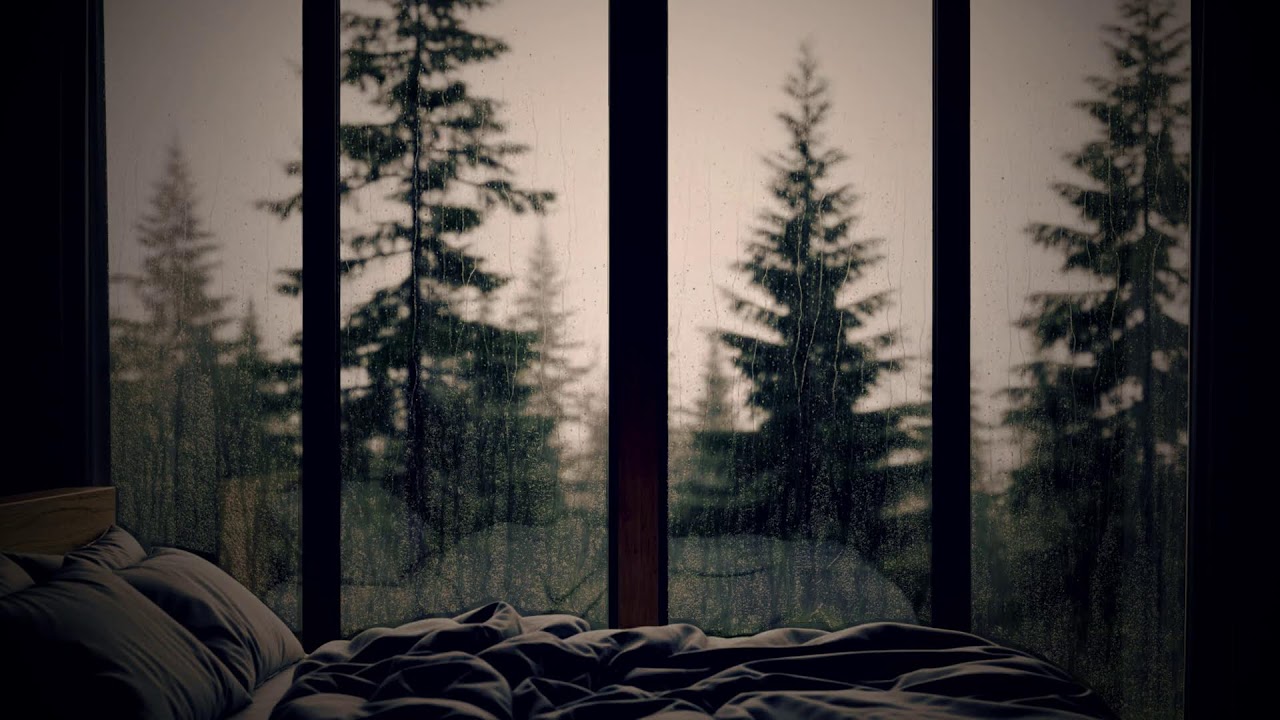 Soft Rain Sound in Wooden Cabin Natural Calm Ambience for Sleep and Serenity