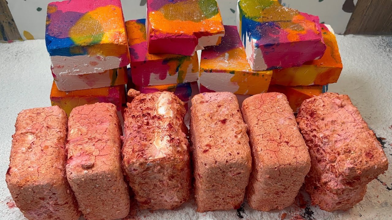 Crispy Multicolor Chalk and paste Jumbo orange | Oddly Satisfying 