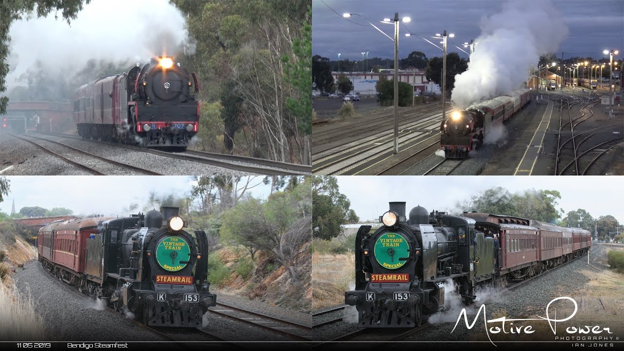 2019 05 11 - 'Bendigo Steamfest' - #8091 & #8092 - R707 & #8095 & #8096 - K153