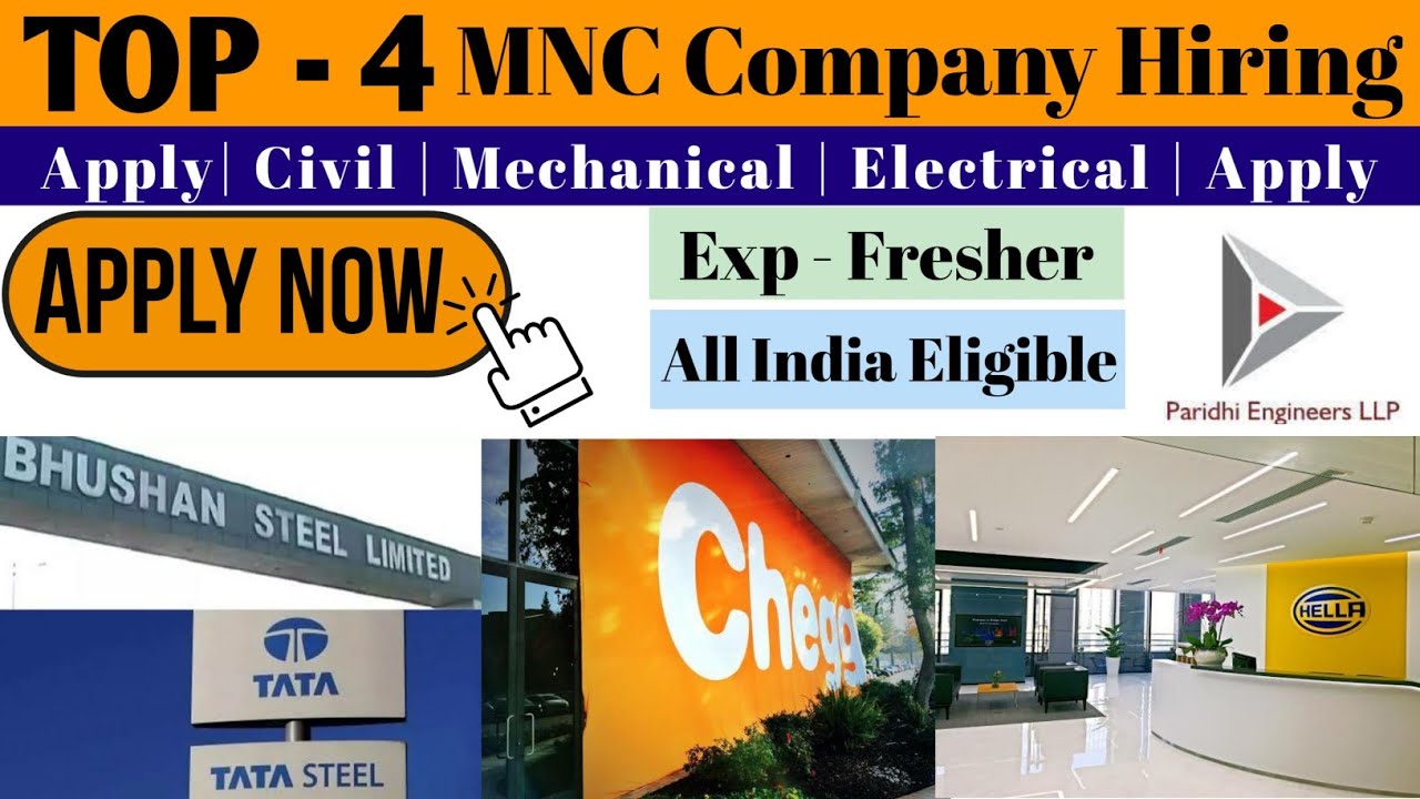 Top 4 MNC Company Hiring | Engineering fresher jobs |Engineer jobs 2021 | MNC Company Hiring | MNC🔥