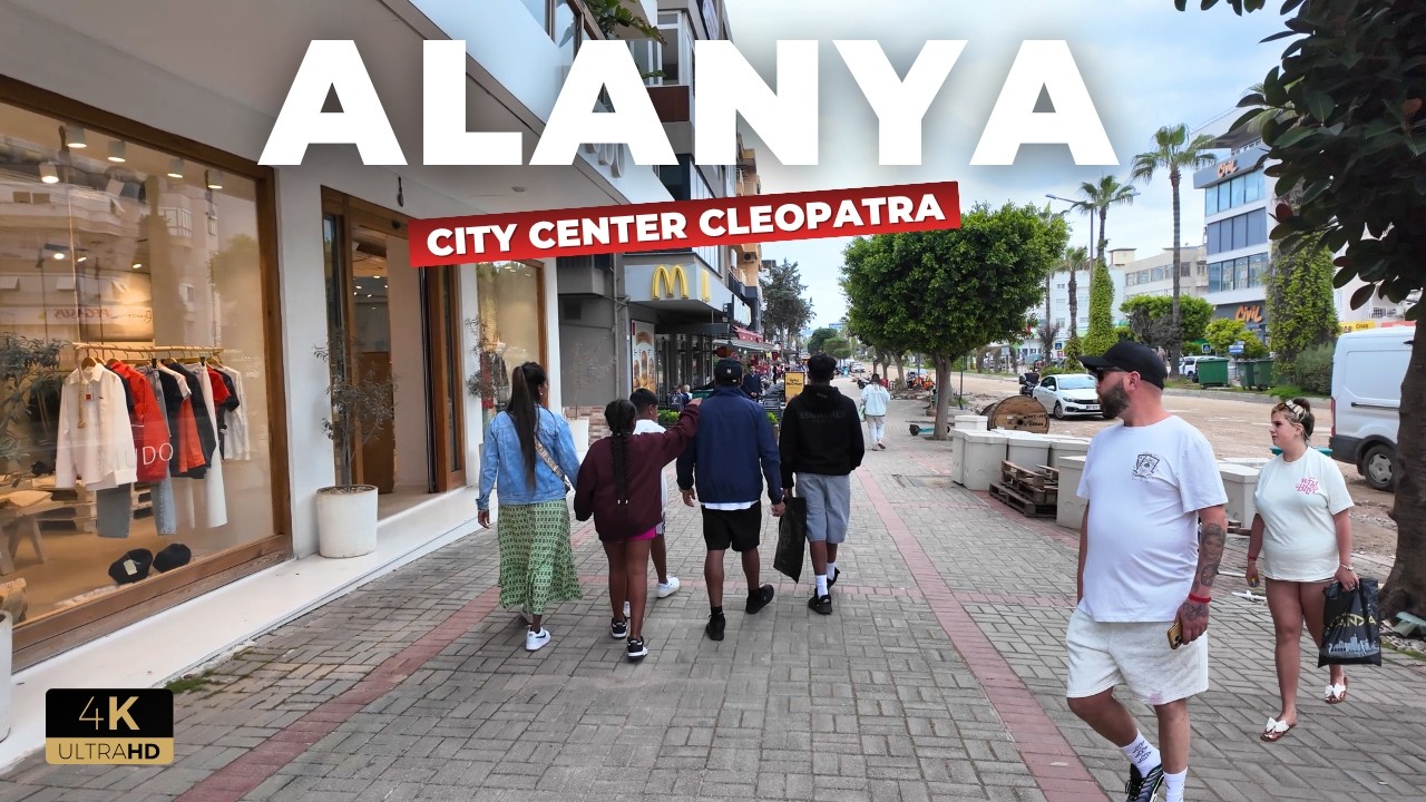 Alanya Cleopatra Street 🇹🇷 | Real City Walking Tour Near Cleopatra Beach [4K HD]