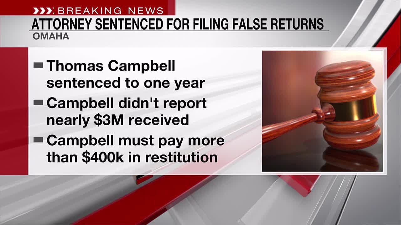 BREAKING: Omaha attorney sentenced to prison for filing false tax returns