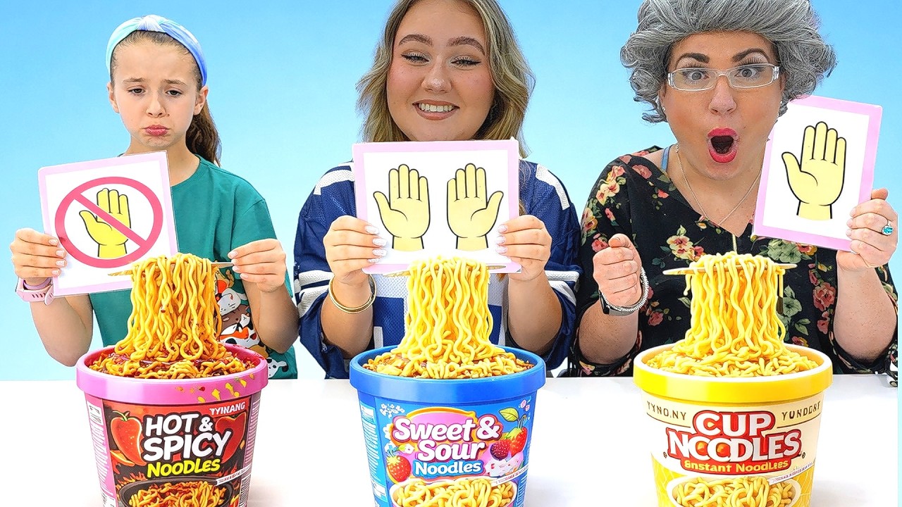 NO HANDS vs ONE HAND vs TWO HANDS EATING CHALLENGE! Ruby & Bonnie