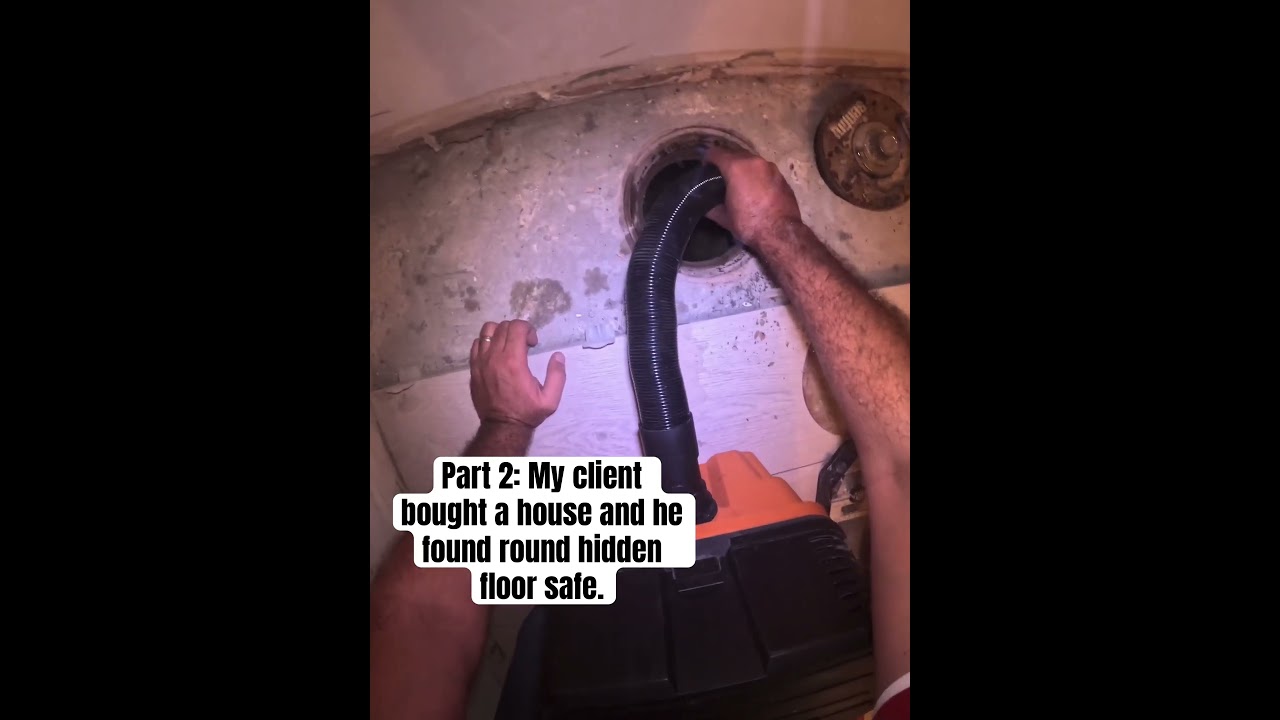 Part 2: My client bought a house and he found round hidden floor safe. #mystery #rusty #waterdamage