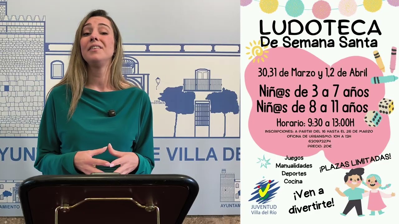 EL AYUNTAMIENTO DE VILLA DEL RÍO PRESENTA LA LUDOTECA DE SEMANA SANTA 2026