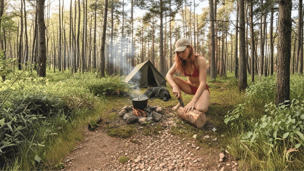 Girl Solo Camping 🌲 Gone Wrong In Scandinavia Forest | Natural Survival