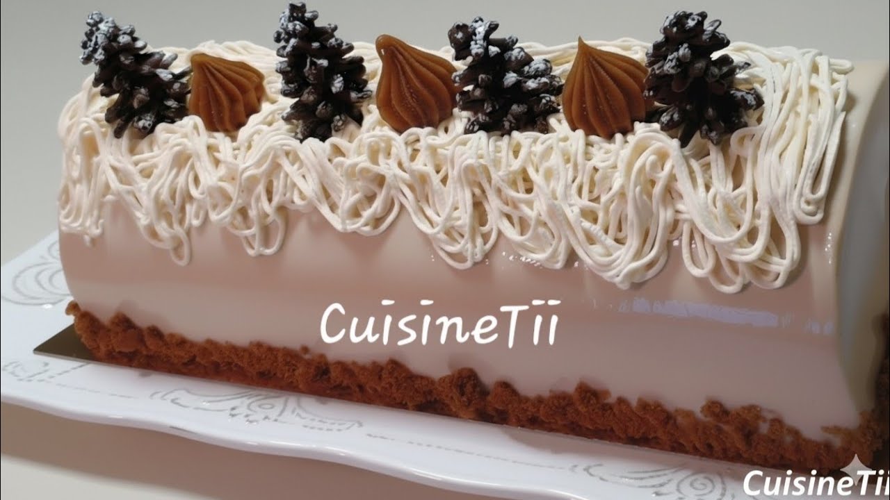 Bûche  mousse spéculoos insert crémeux banane