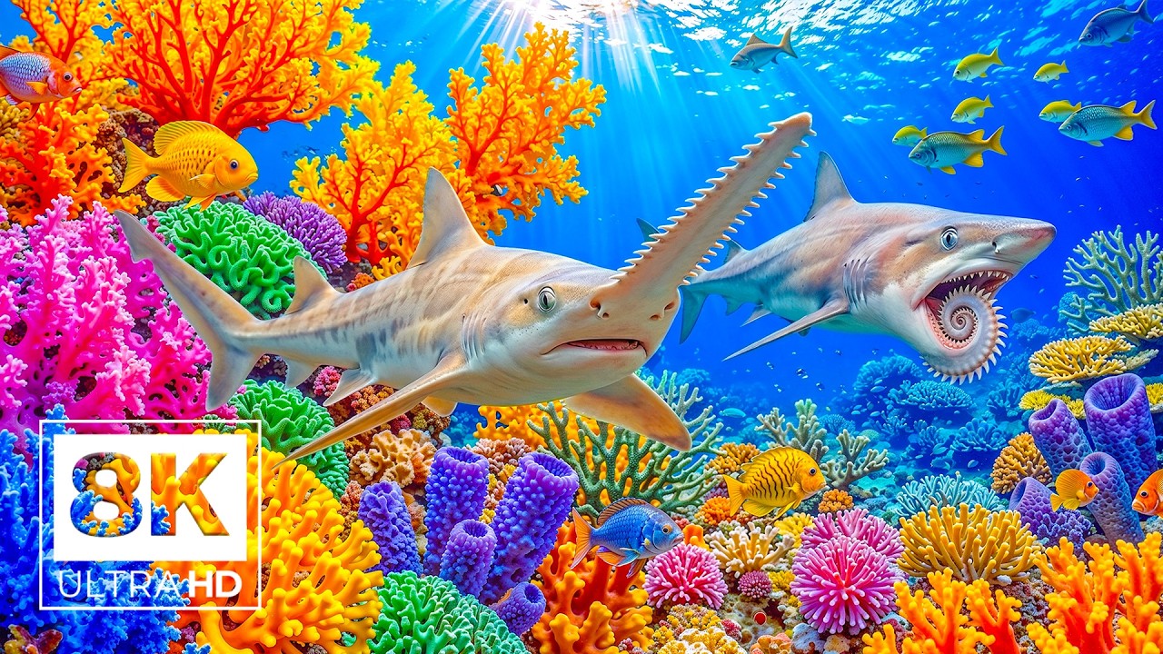 Ocean Light 8K – Stunning Crystal Waters & Relaxing Music for Focus - Sea Animals For Relaxation