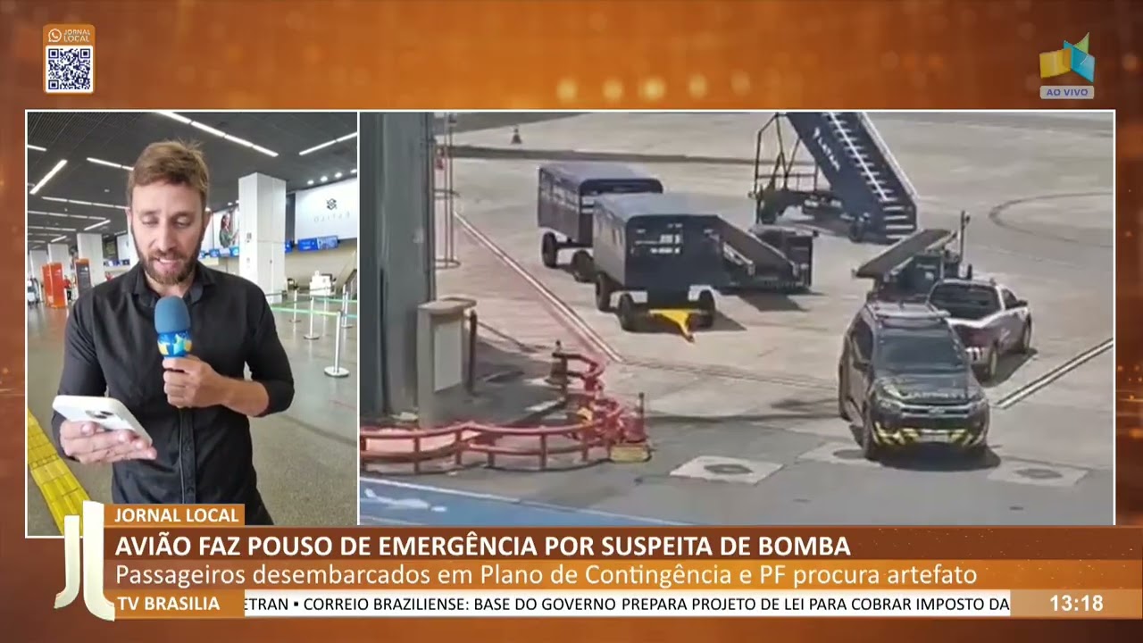 JL - Avião faz pouso de emergência por suspeita de bomba