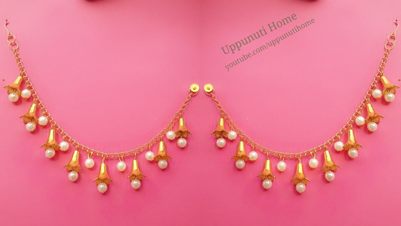 How To Make Champaswaralu At Home | DIY | Side Ear chains | Jewelry Making | latest Champaswaralu