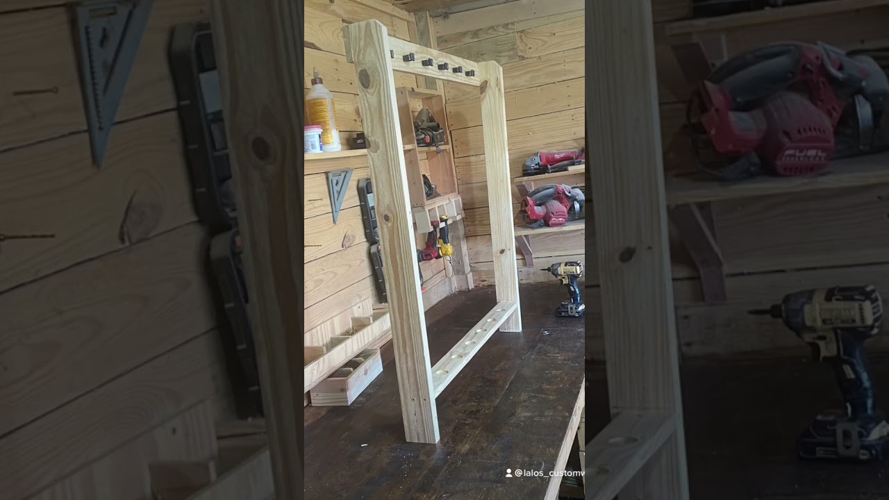 Fishing rod rack made out of pallet wood