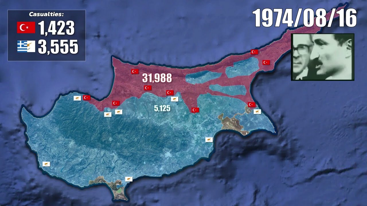 Турецкое вторжение на Кипр 1974 года [Ежедневно с размерами войск и подразделениями]